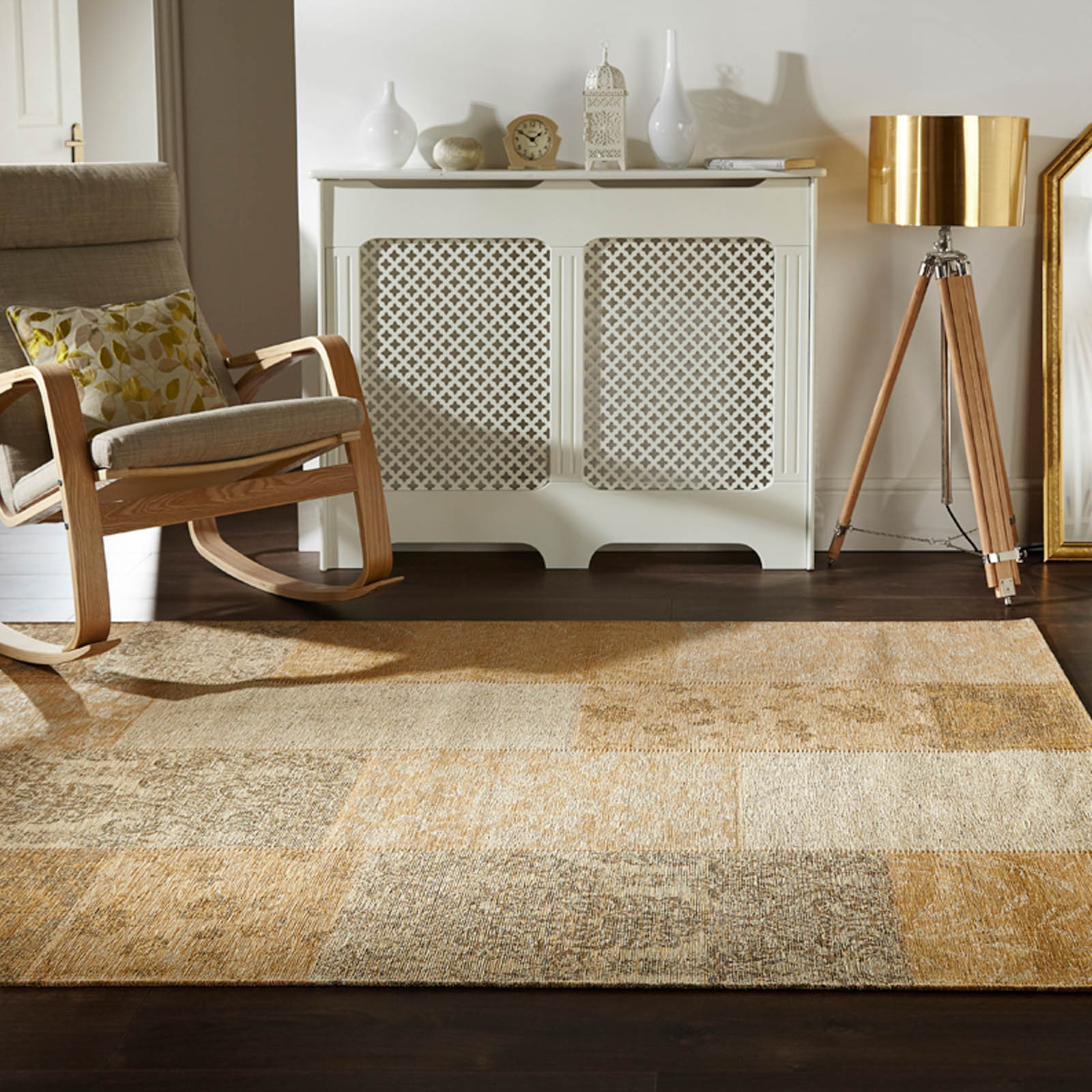 manhattan-patchwork-chenille-rugs-in-gold-free-uk-delivery-the-rug-seller