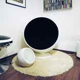 Brown circle rug