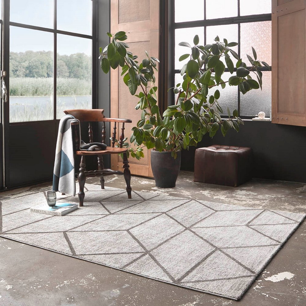 Weconhome Bossa Lounge Geometric Rugs 00333 096 in Taupe