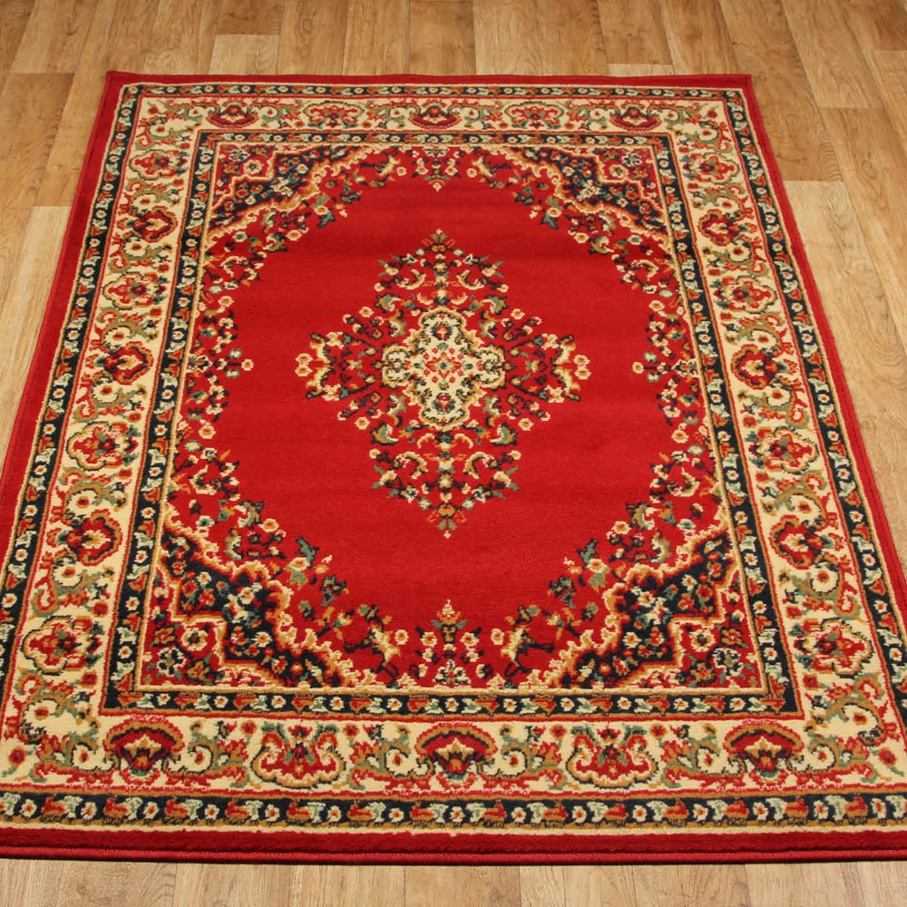 Keshan Rugs 112 R Red Aubusson buy online from the rug seller uk