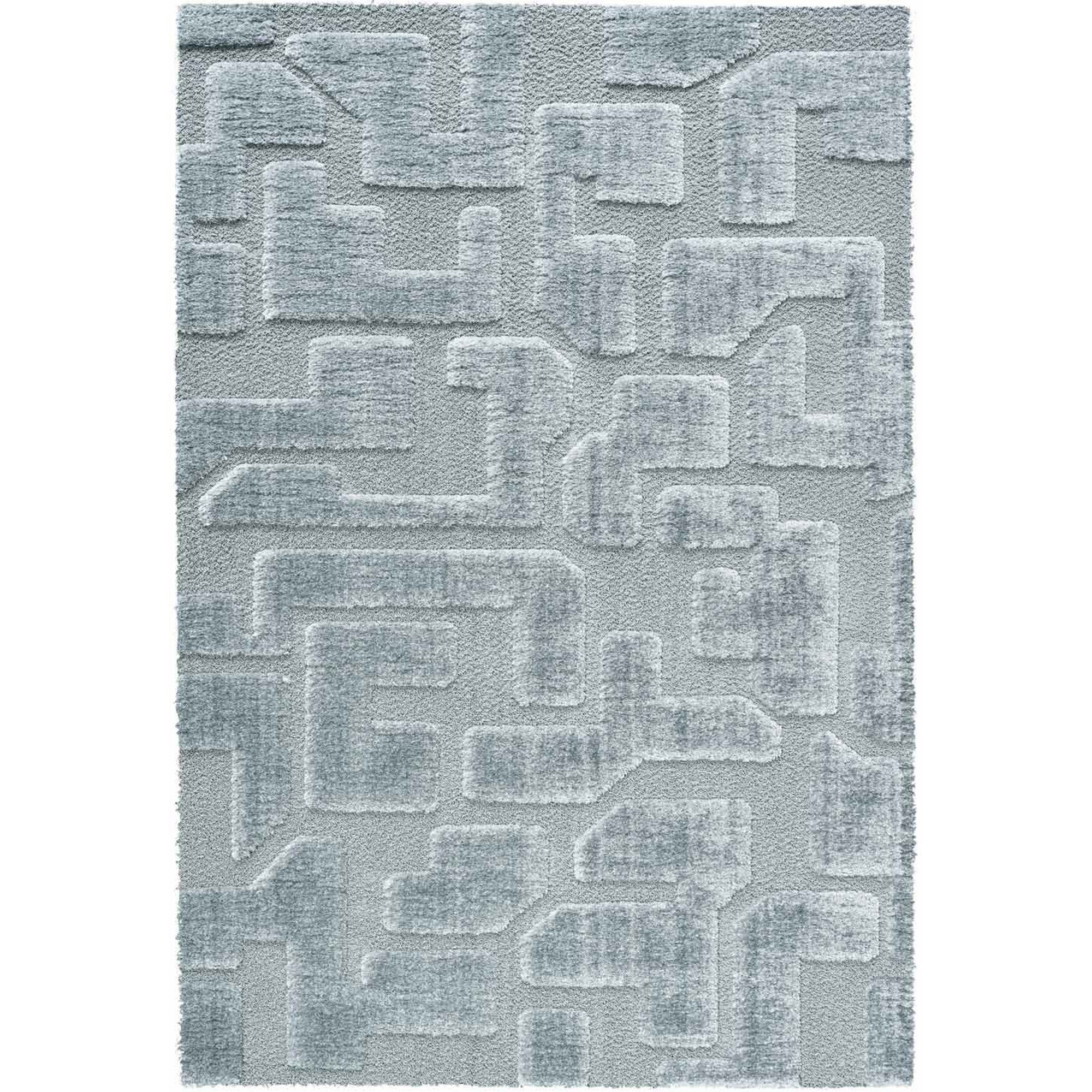 Cleo 13036 5171 Carved Shaggy Textured Rugs In Blue