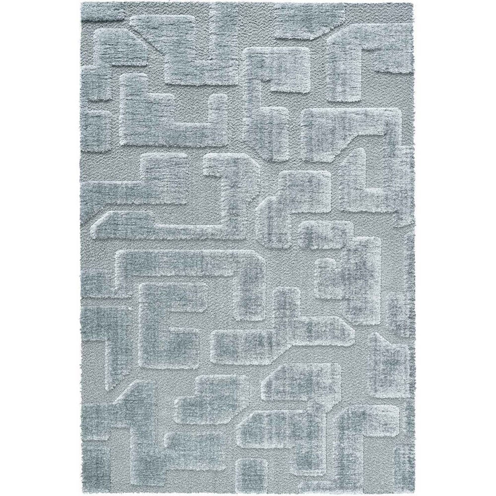 Cleo 13036 5171 Carved Shaggy Textured Rugs in Blue