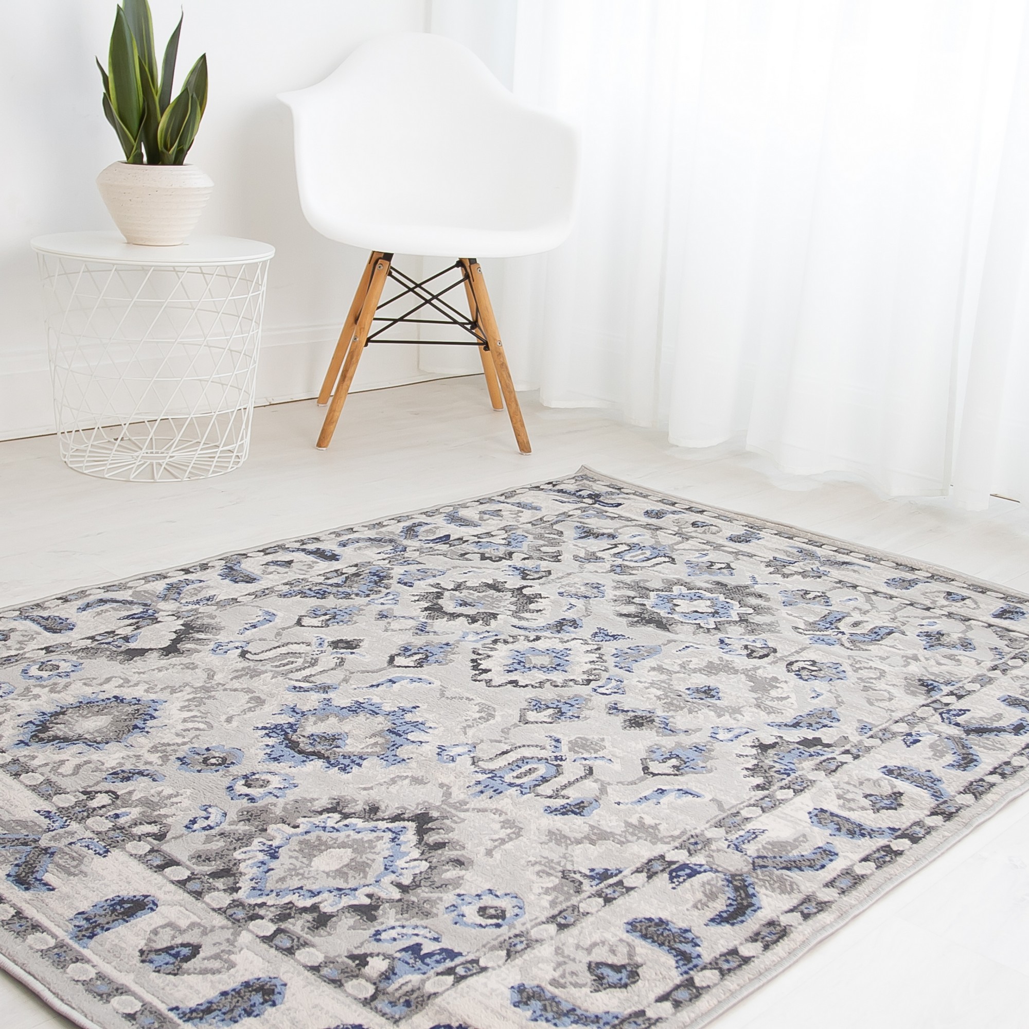 Balletto 13na Traditional Border Rugs In Blue