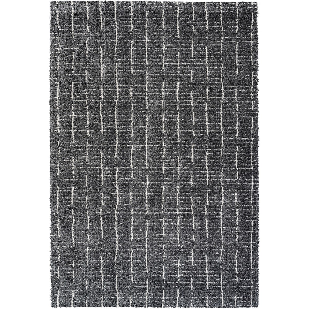 Dune 14002 3121 Carved Textured Rug in Charcoal Grey