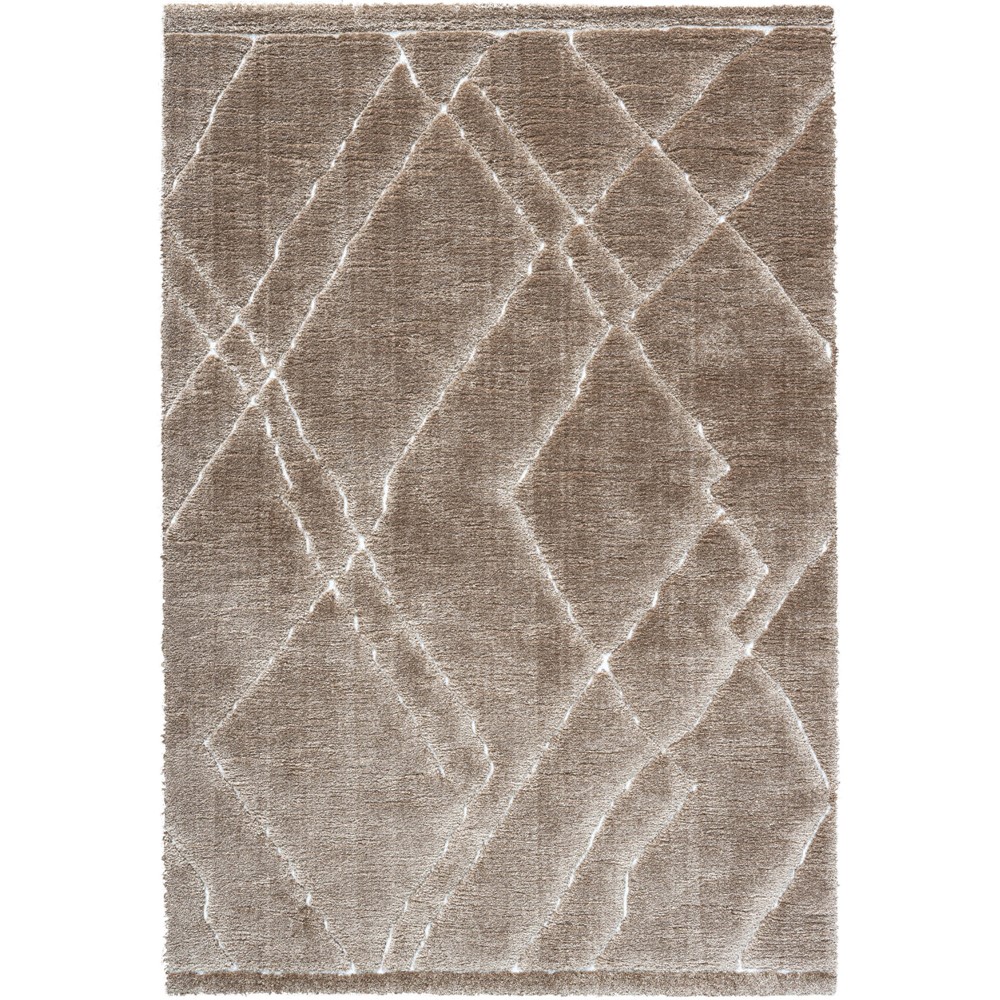 Dune 14005 1292 Carved Textured Shaggy Rug in Brown