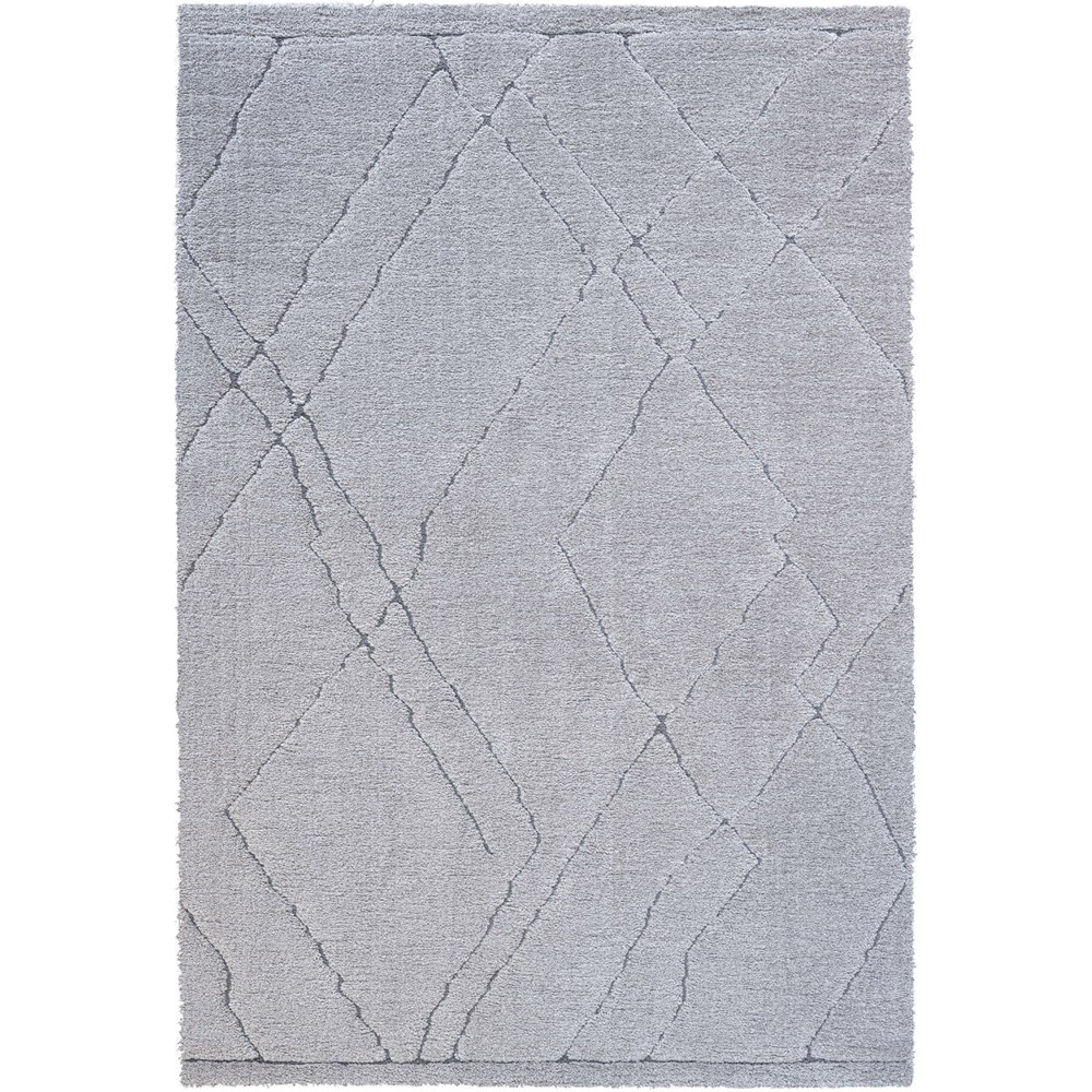 Dune 14005 2181 Carved Textured Shaggy Rug in Grey