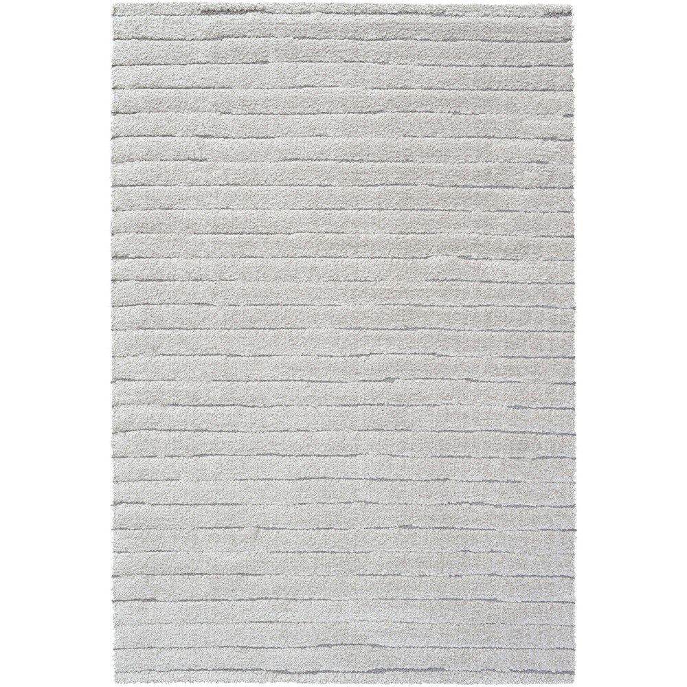 Dune 14008 2181 Carved Striped Shaggy Rug in Grey