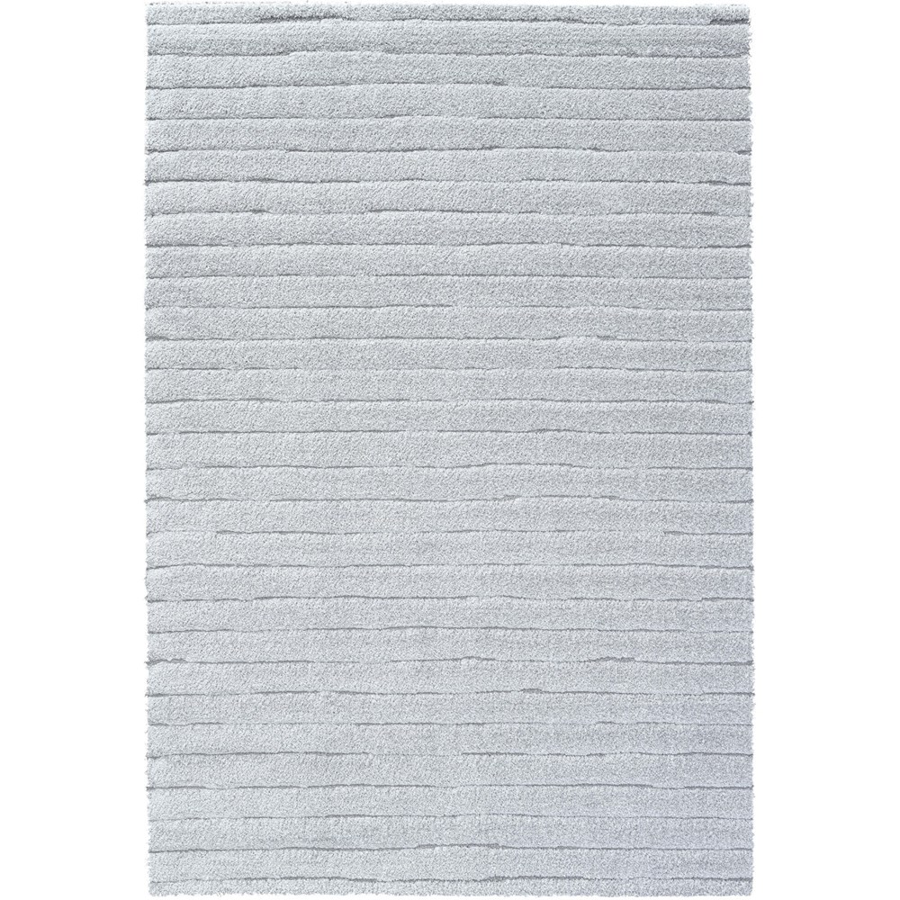 Dune 14008 5181 Carved Striped Shaggy Rug in Grey