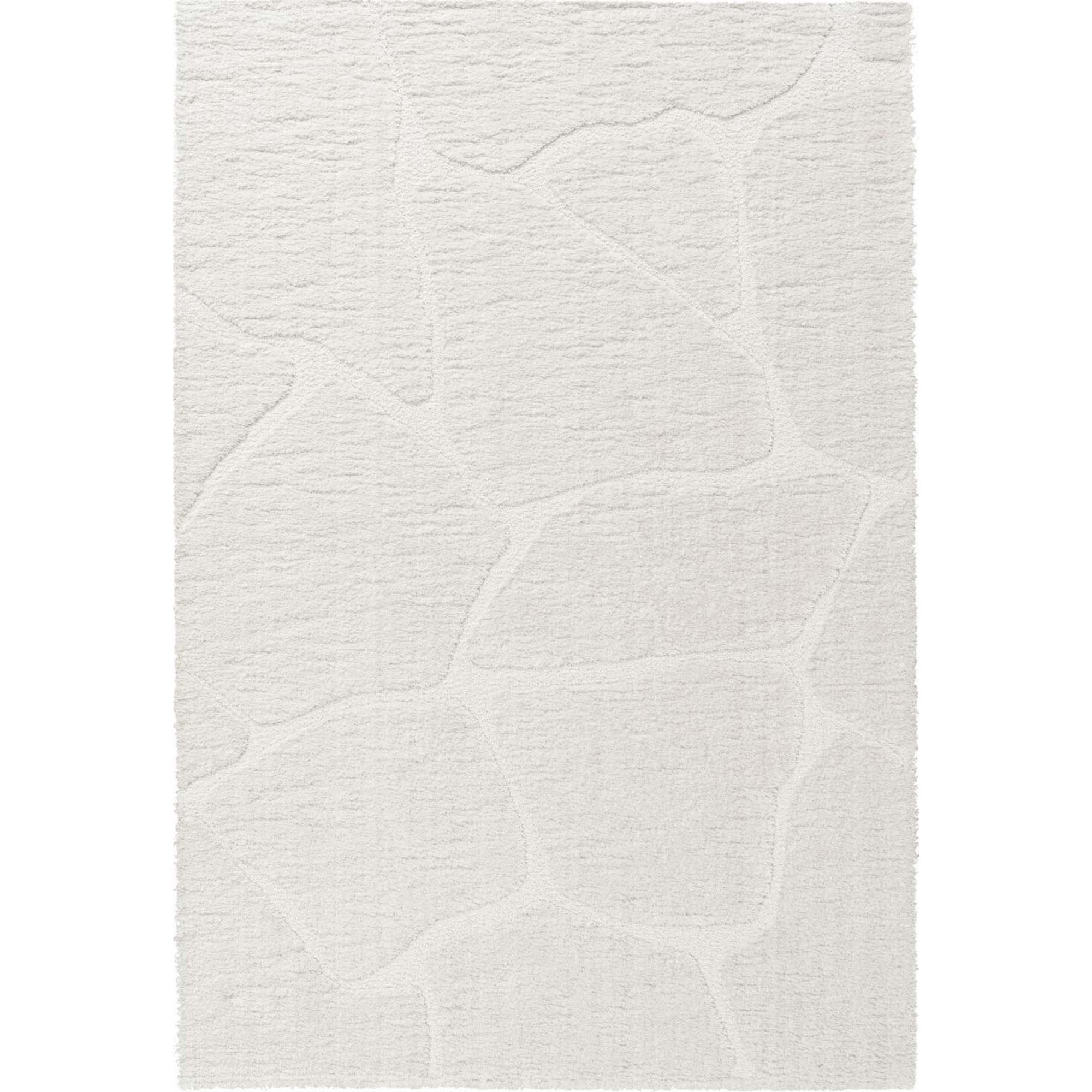 Dune 14067 6191 Carved Textured Shaggy Rug In Cream White