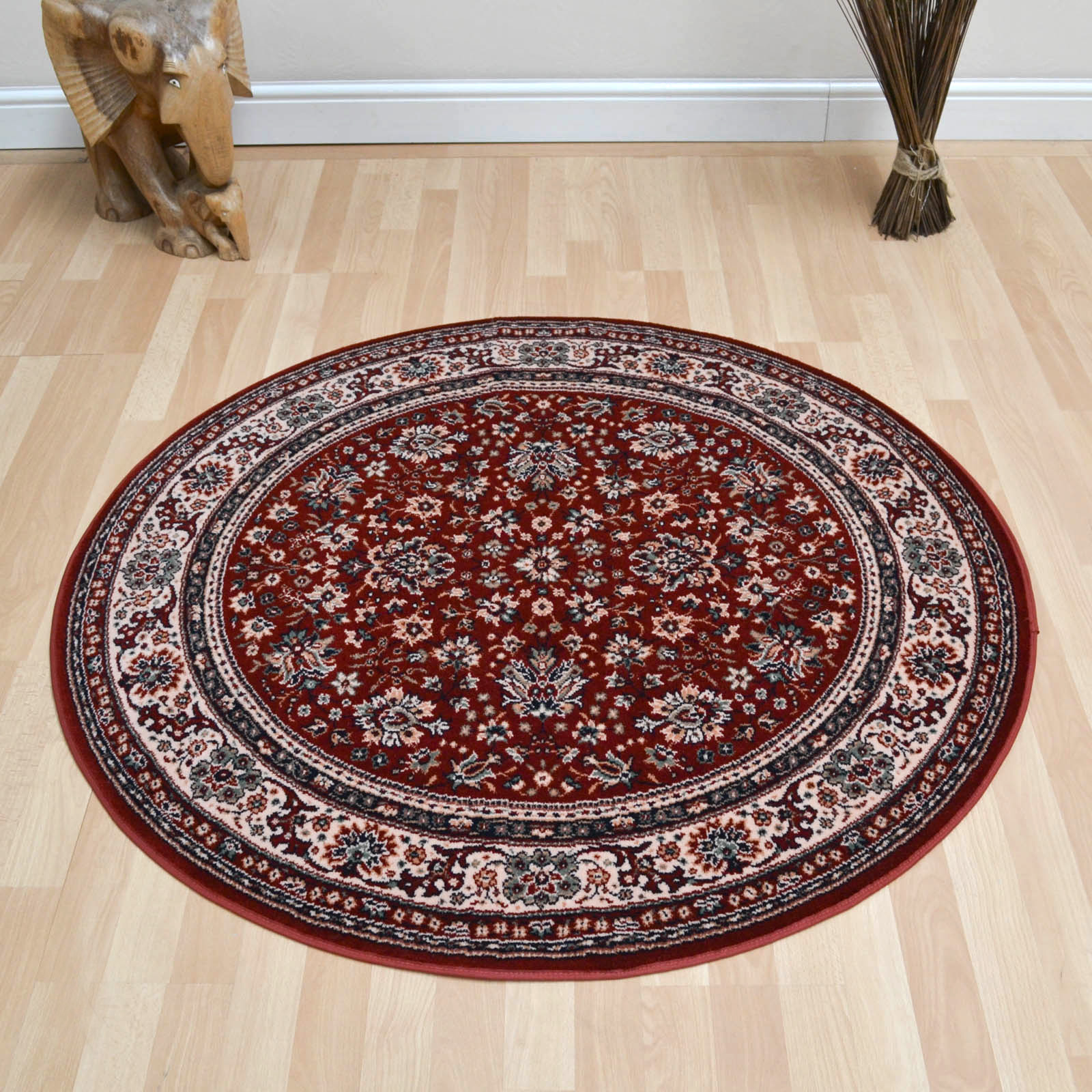 Lano Royal Circular Rugs 1570 507 Red - Free UK Delivery - The Rug Seller