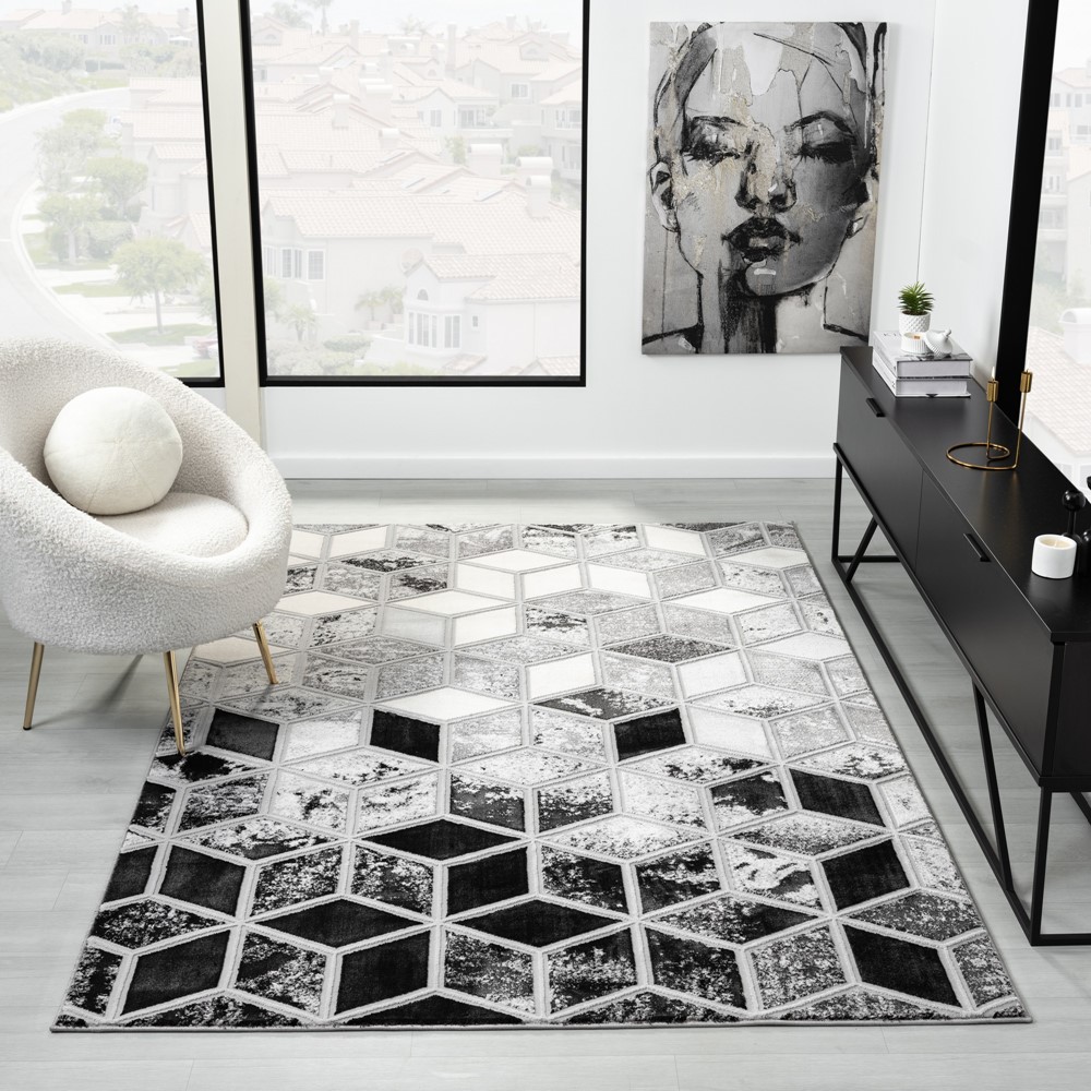 Bianco 207IA Abstract Geometric Rug in Grey