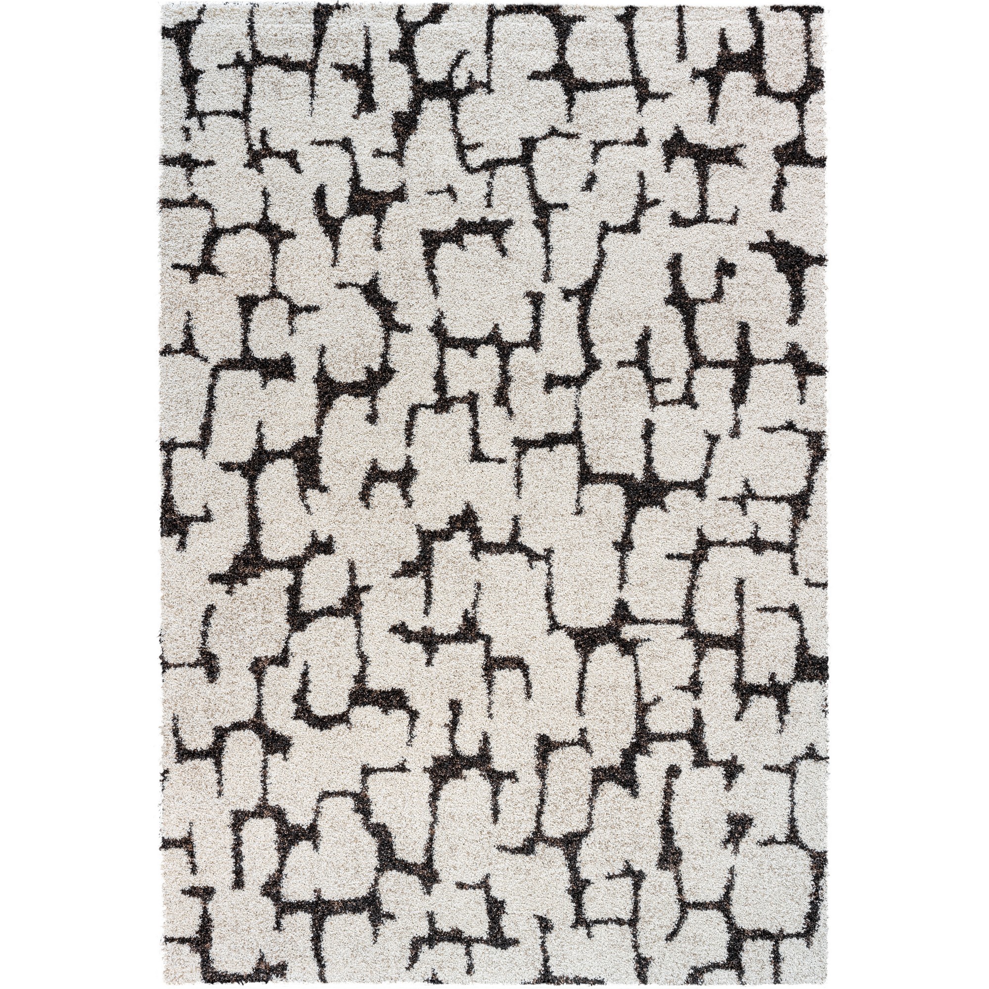 Mehari 23405 6278 Abstract Shaggy Wilton Rugs In Cream White