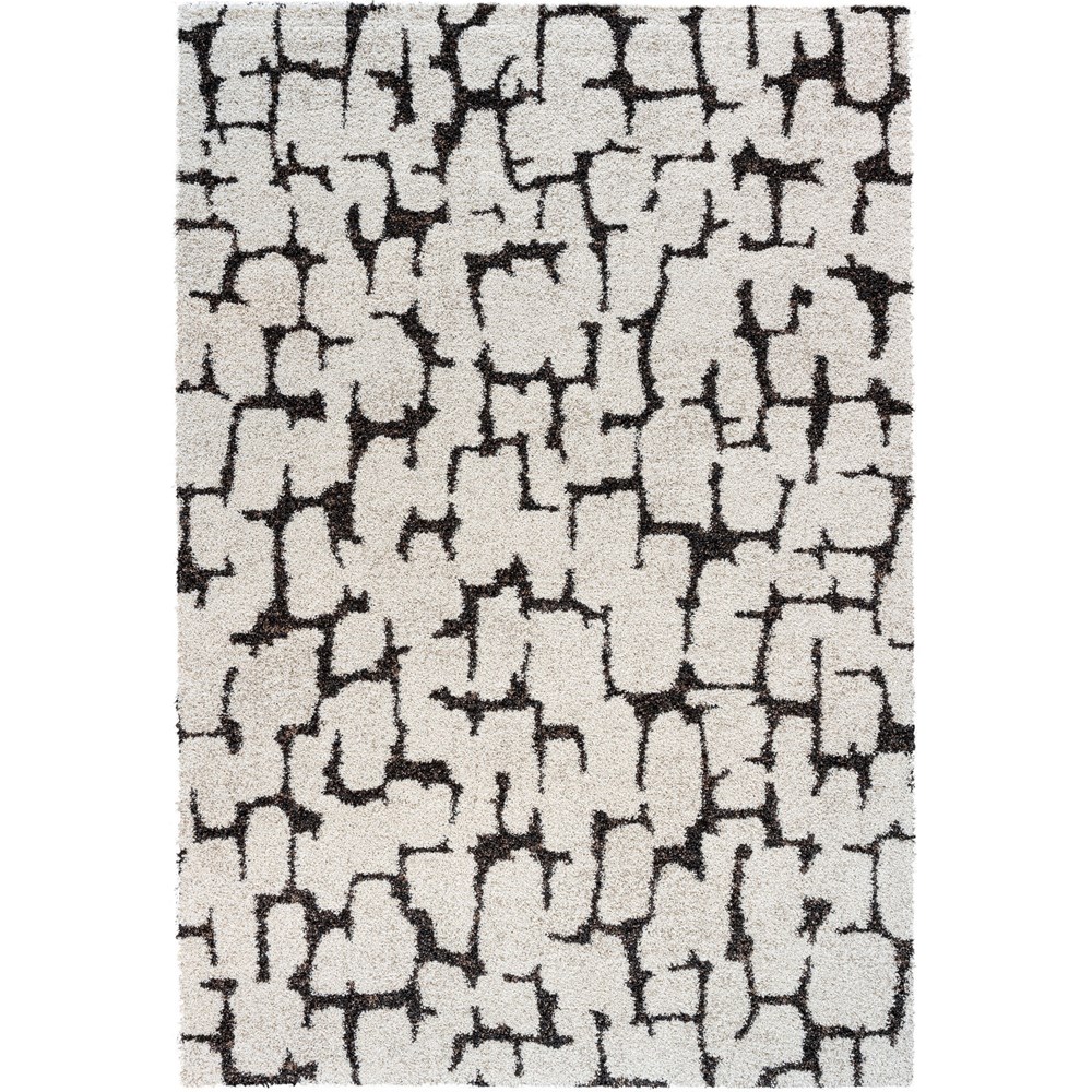 Mehari 23405 6278 Abstract Shaggy Wilton Rugs in Cream White