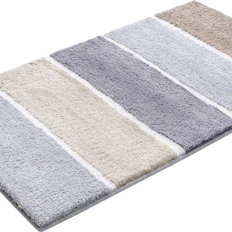 Block Stripe Bath Mats 2372 03 in Grey, Brown and Beige buy online from