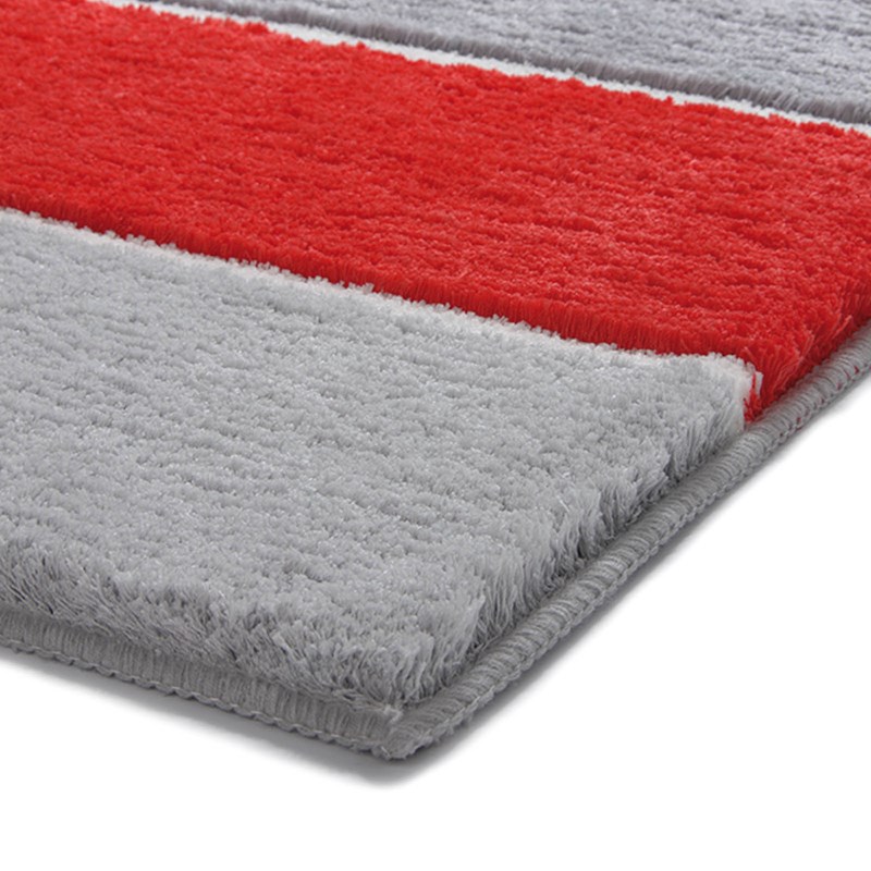 Block Stripe Bath Mats 2372 04 In Grey Orange And Turquoise Buy