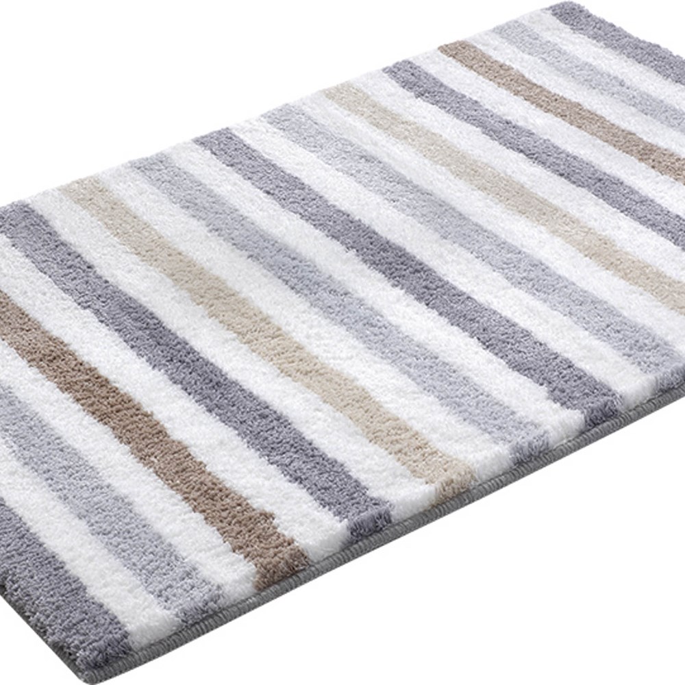 Line Stripe Bath Mats 2373 05 in Grey, Brown and Beige buy online from