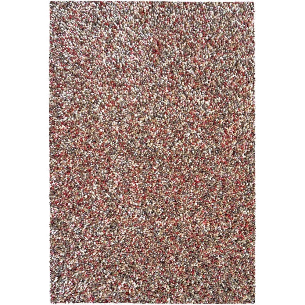 Coral Modern Speckled Shaggy Rugs 24001 1121 in Red