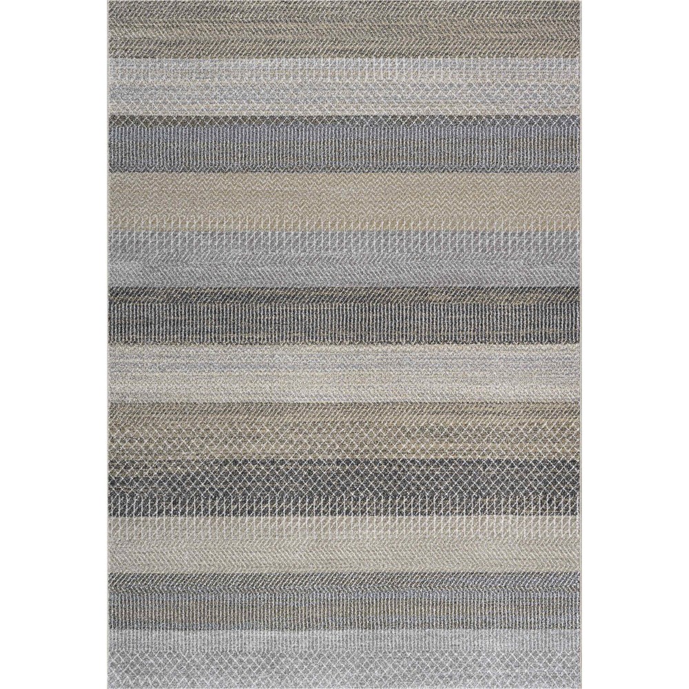 Liberty Geometric Striped Modern Rugs 34105 9161 in Beige