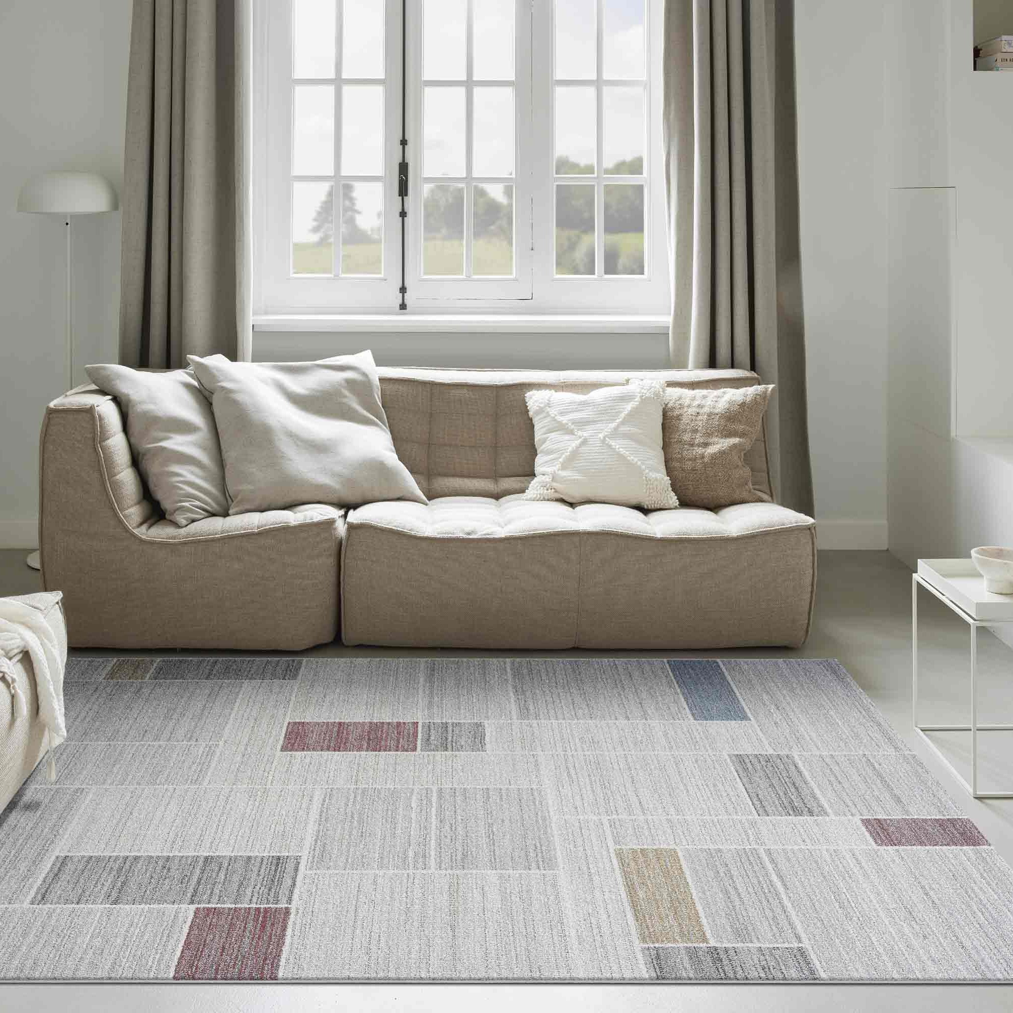 Liberty Geometric Modern Rugs 34124 6121 In Grey