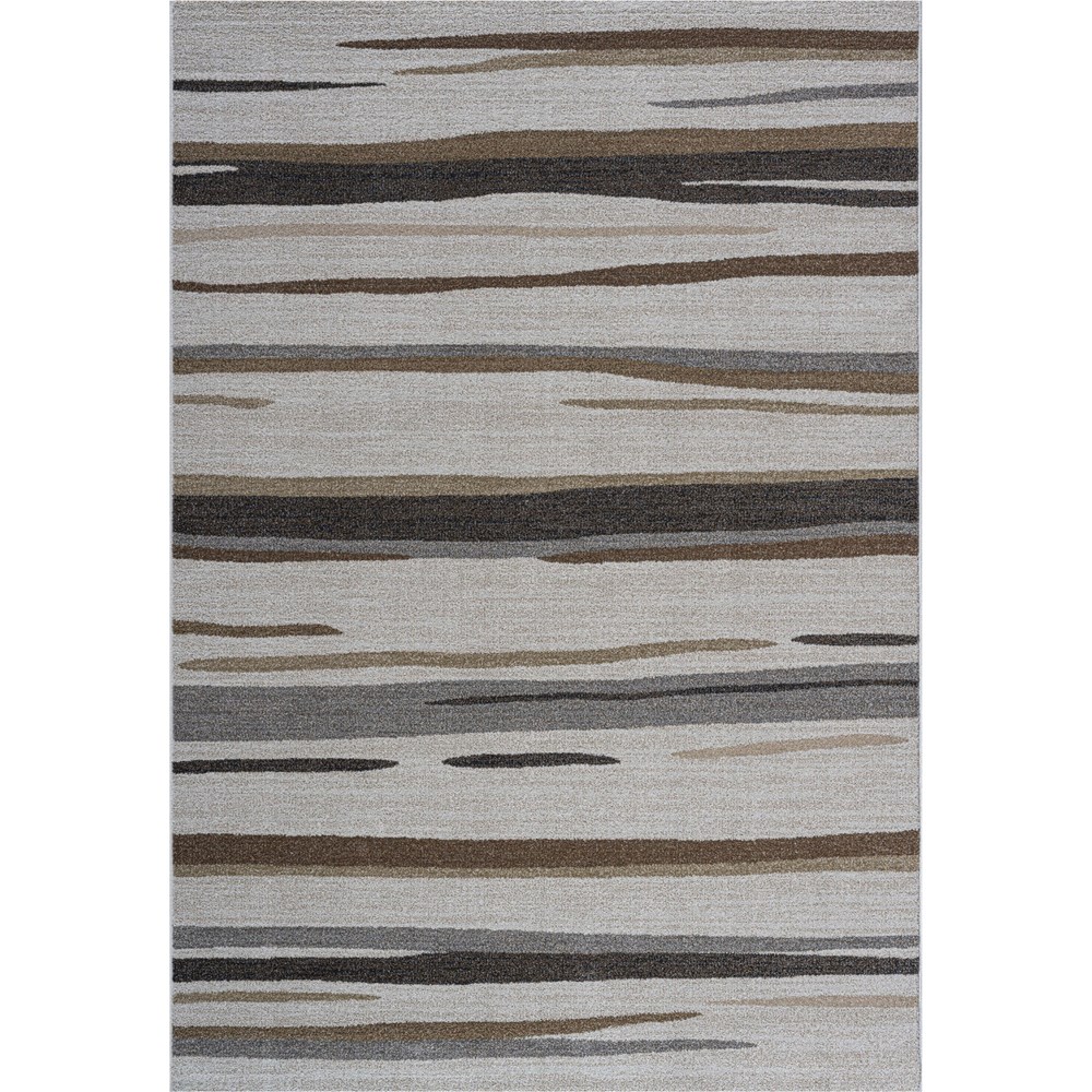 Liberty 34147 6464 Abstract Stripe Rug in Brown Grey