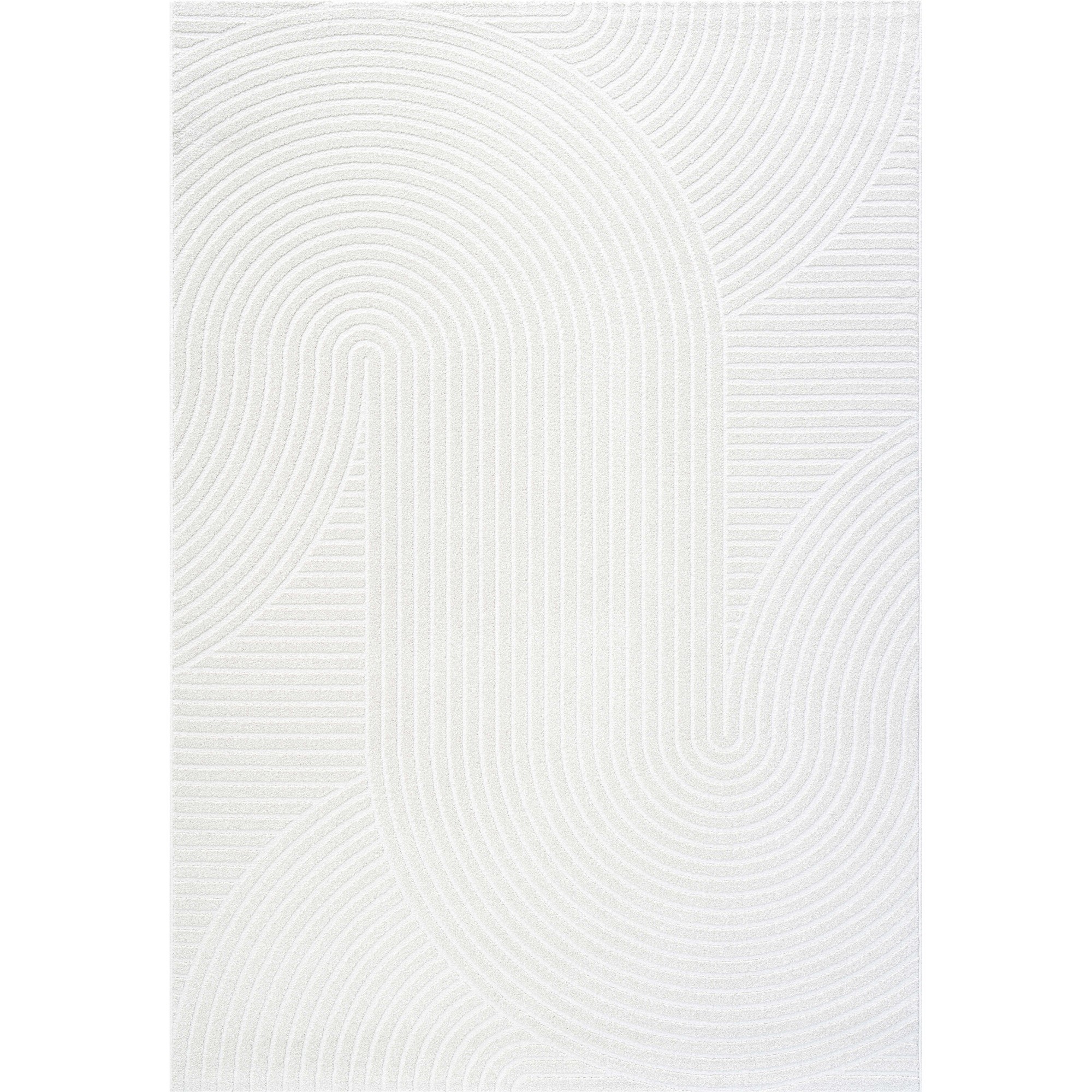 Geo Modern Abstract Textured 41061 6161 Rugs In Cream White