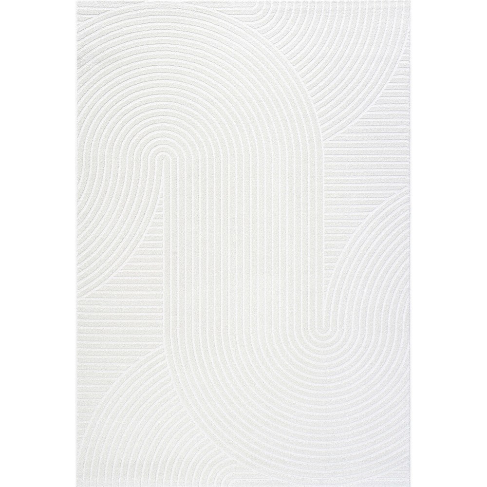 Geo Modern Abstract Textured 41061 6161 Rugs in Cream White