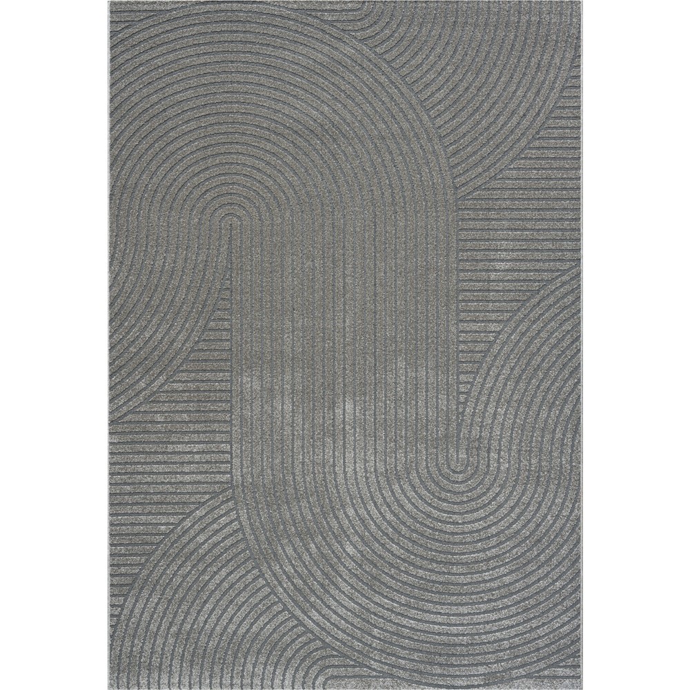 Geo Modern Abstract Textured 41061 7131 Rugs in Grey