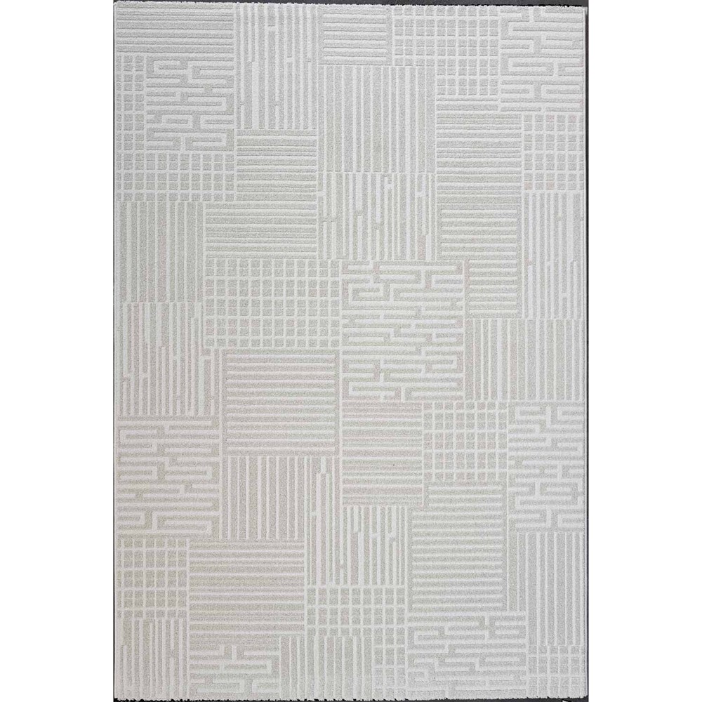 Geo Geometric Stripe Rugs 41072 6161 in Grey