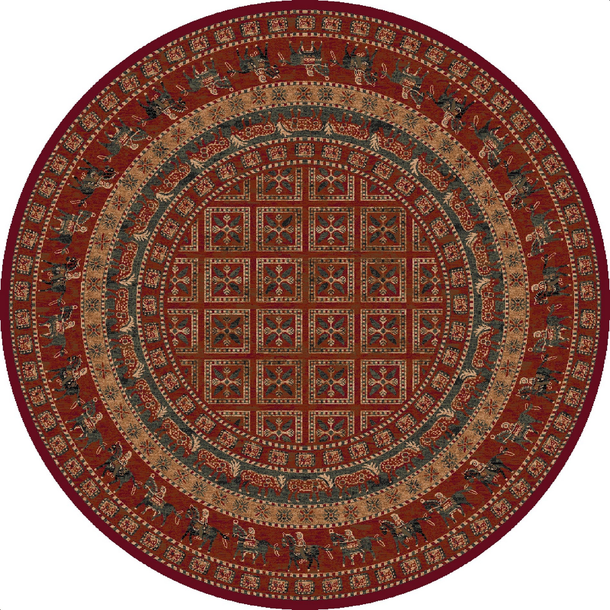 Kashqai Traditional Persian Circle Rugs 4301 500 in Green buy online ...