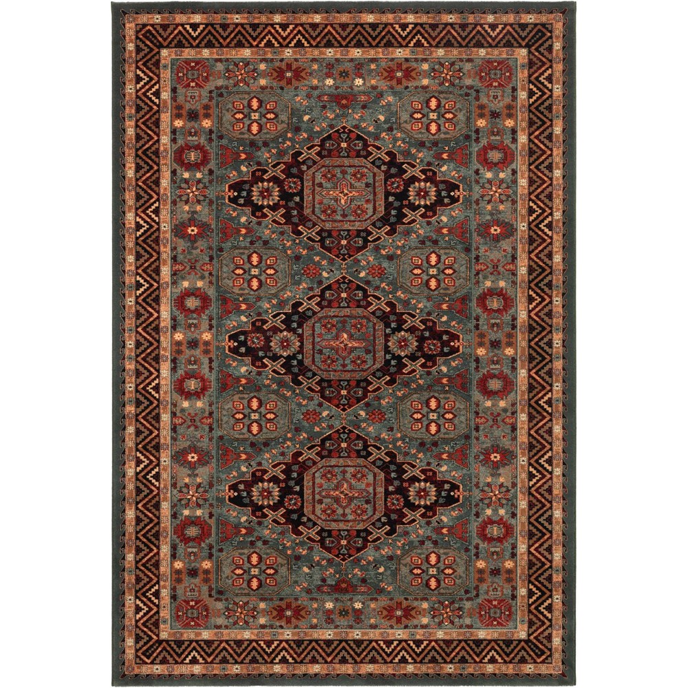 Royal Kashqai Traditional Wool Rugs 4308 400 in Green Red