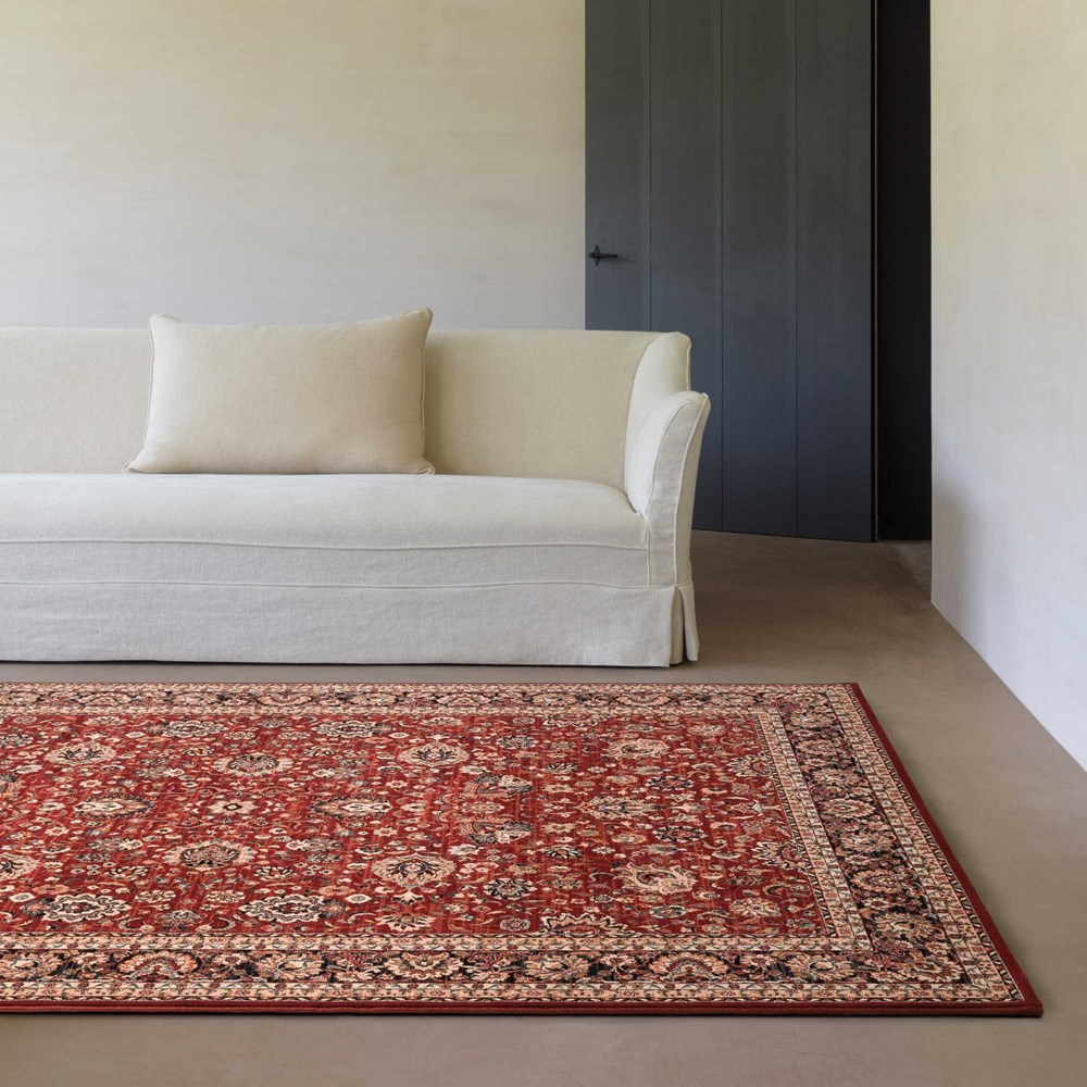 Royal Kashqai Traditional Bordered Wool Rugs in 4362 300 Red
