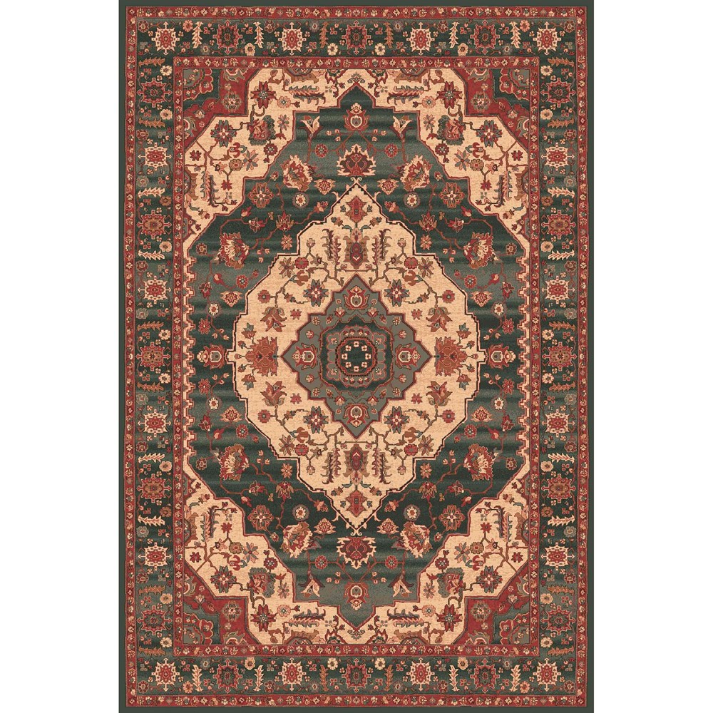 Kashqai 4377 400 Traditional Kazak Wool Rug in Green