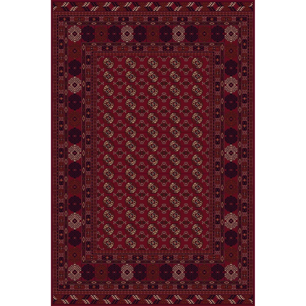 Kashqai 4378 300 Traditional Bokhara Wool Rug in Red