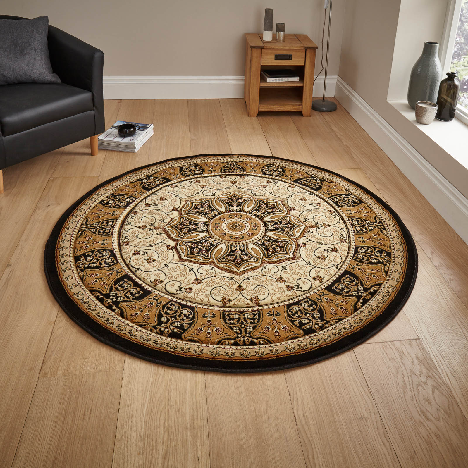 Heritage 4400 Circular Rugs in Beige buy online from the rug seller uk