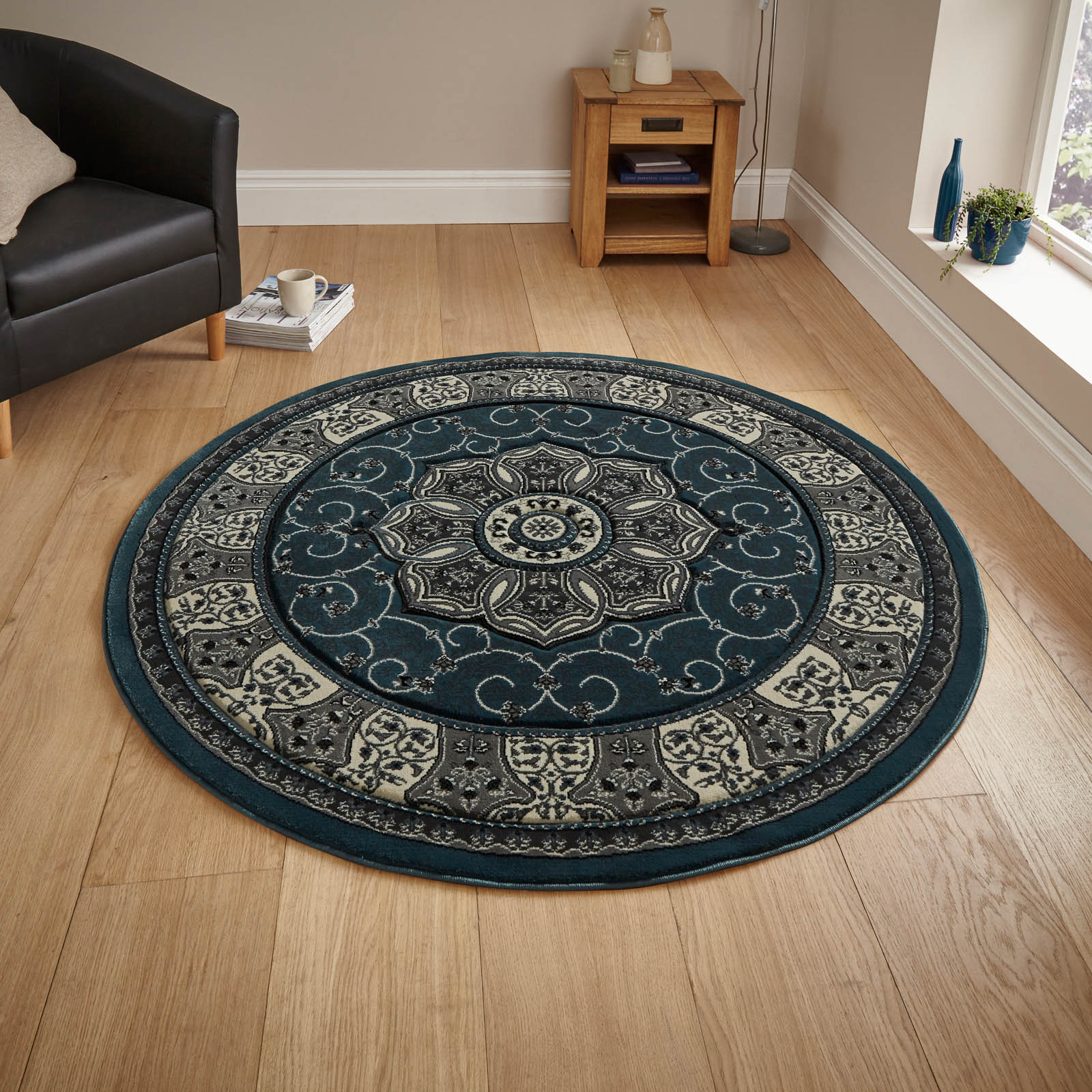 Heritage 4400 Circular Rugs in Green buy online from the rug seller uk