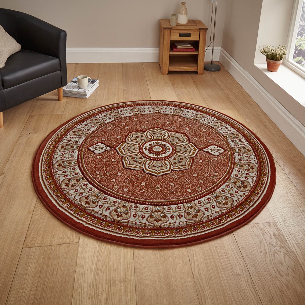 Heritage Circular Rugs 4400 in Dark Terracotta buy online from the rug ...