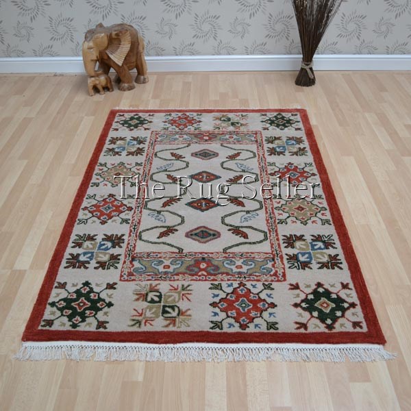 Kazak 4457 Beige Wool Rugs