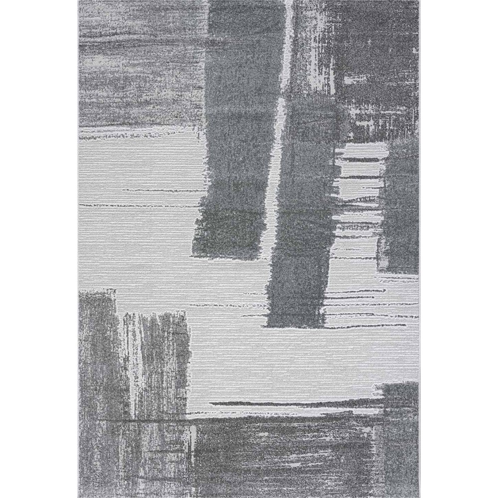 Milano 46046 6141 Abstract Textured Rugs in Grey