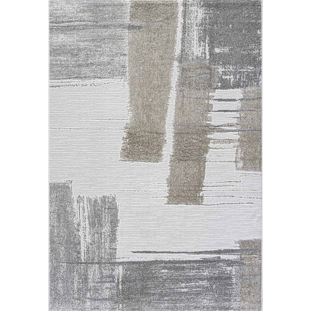 Milano 46046 6191 Abstract Textured Rugs in Grey Natural