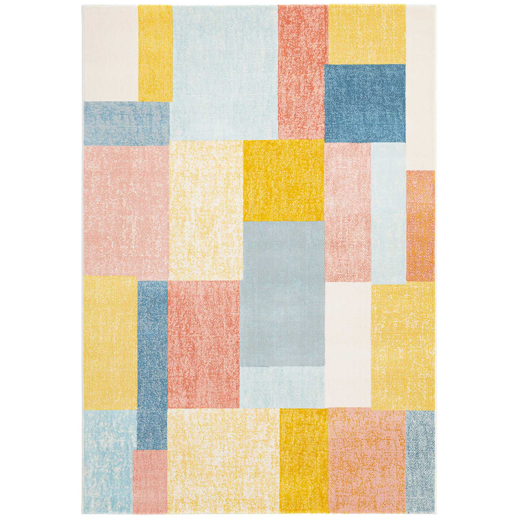 City Modern Geometric Block Rugs 466115 Ak991 In Multicolour