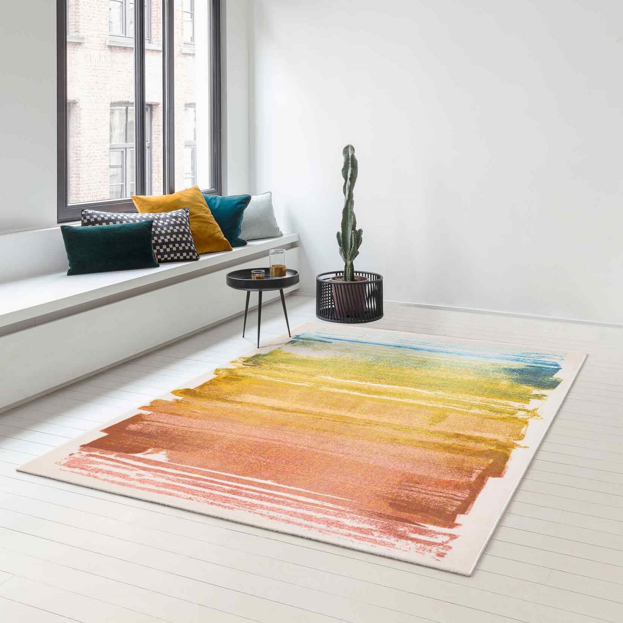 City Ombre Abstract Textured Rug 473212 Ak990 In Multi