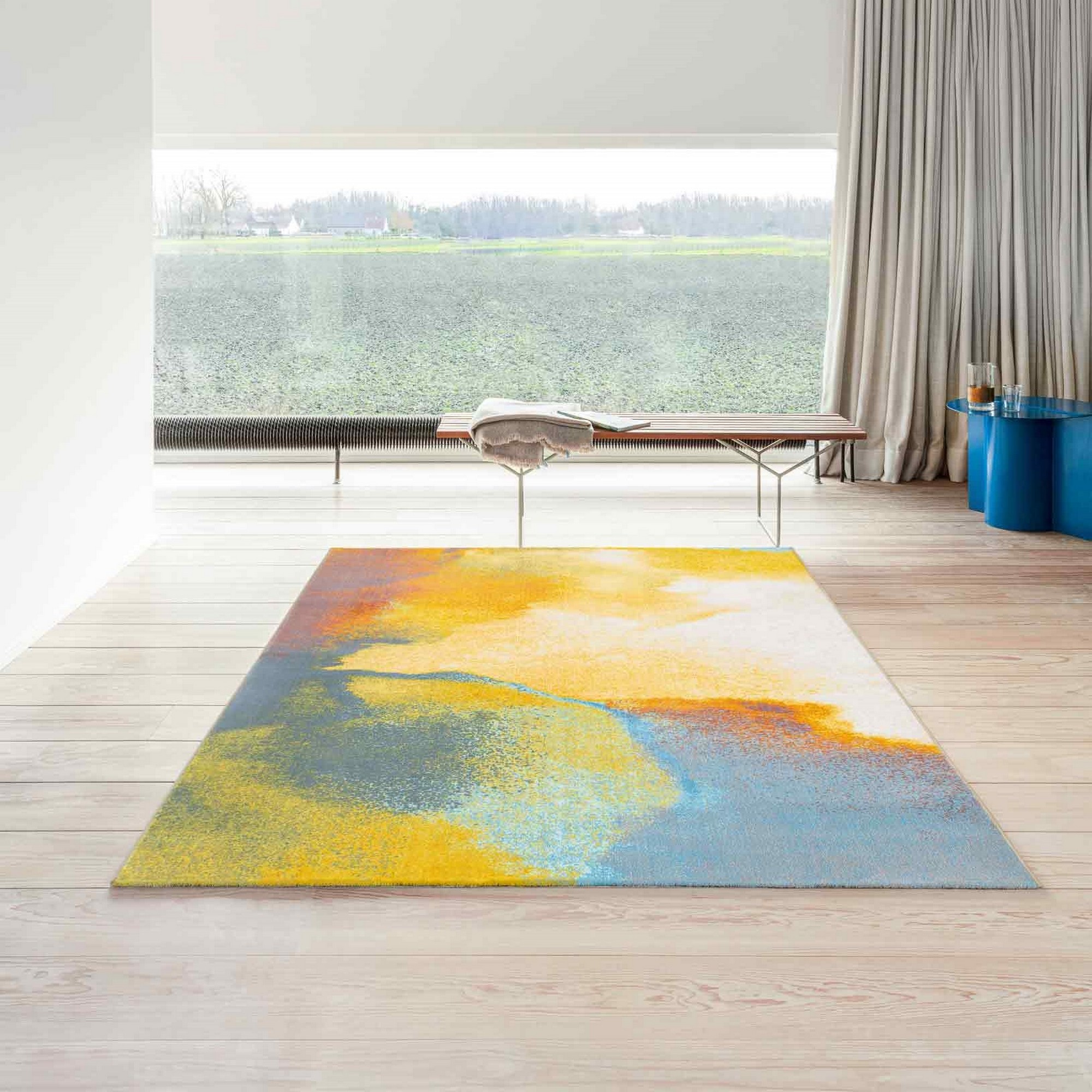 City Modern Abstract Textured Rug 473221 Ak991 In Multi