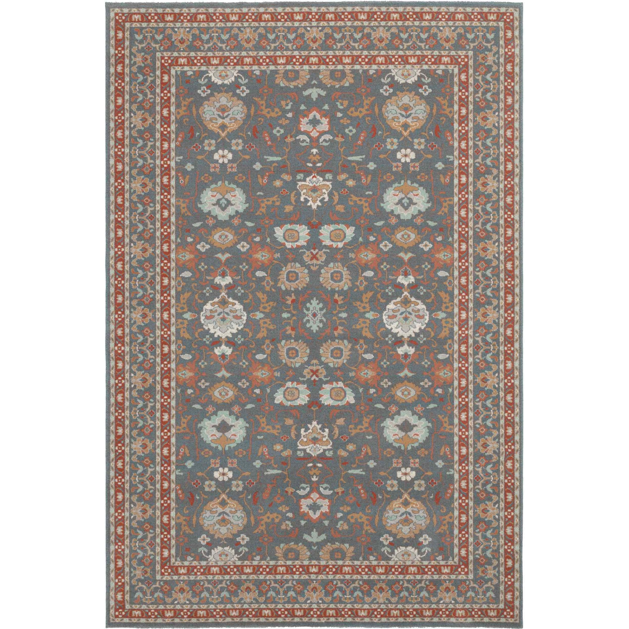 Phoenix Traditional Wool Wilton Floral Rug 47726 500