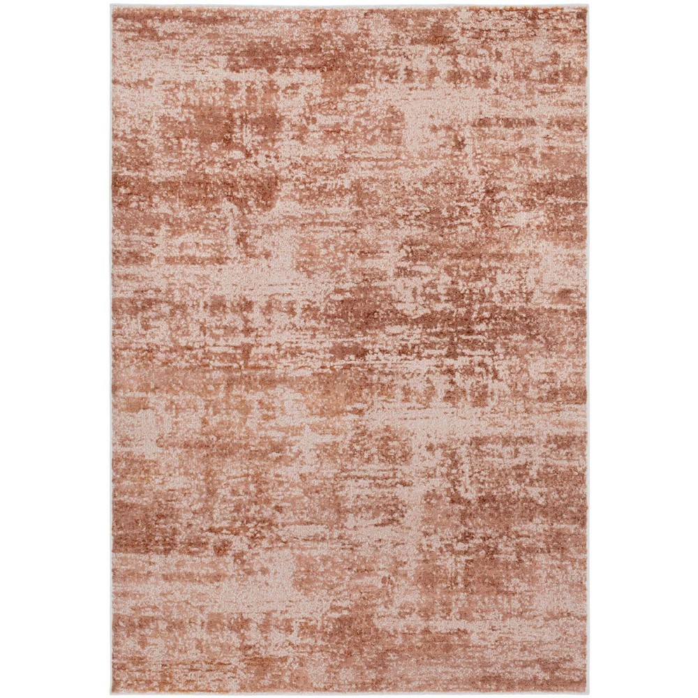 Venus Modern Plain Distressed Wool 48221 JC200 Rugs in Coral Pink