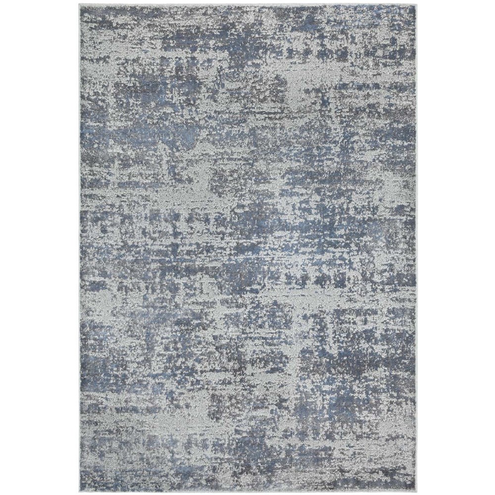 Venus Modern Plain Distressed Wool 48221 JC900 Rugs in Navy Blue