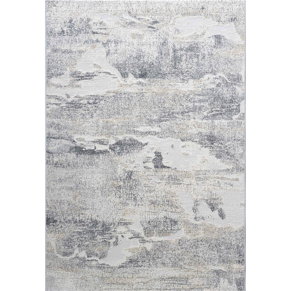 Canyon 52064 3676 Abstract Textured Rugs in Light Grey