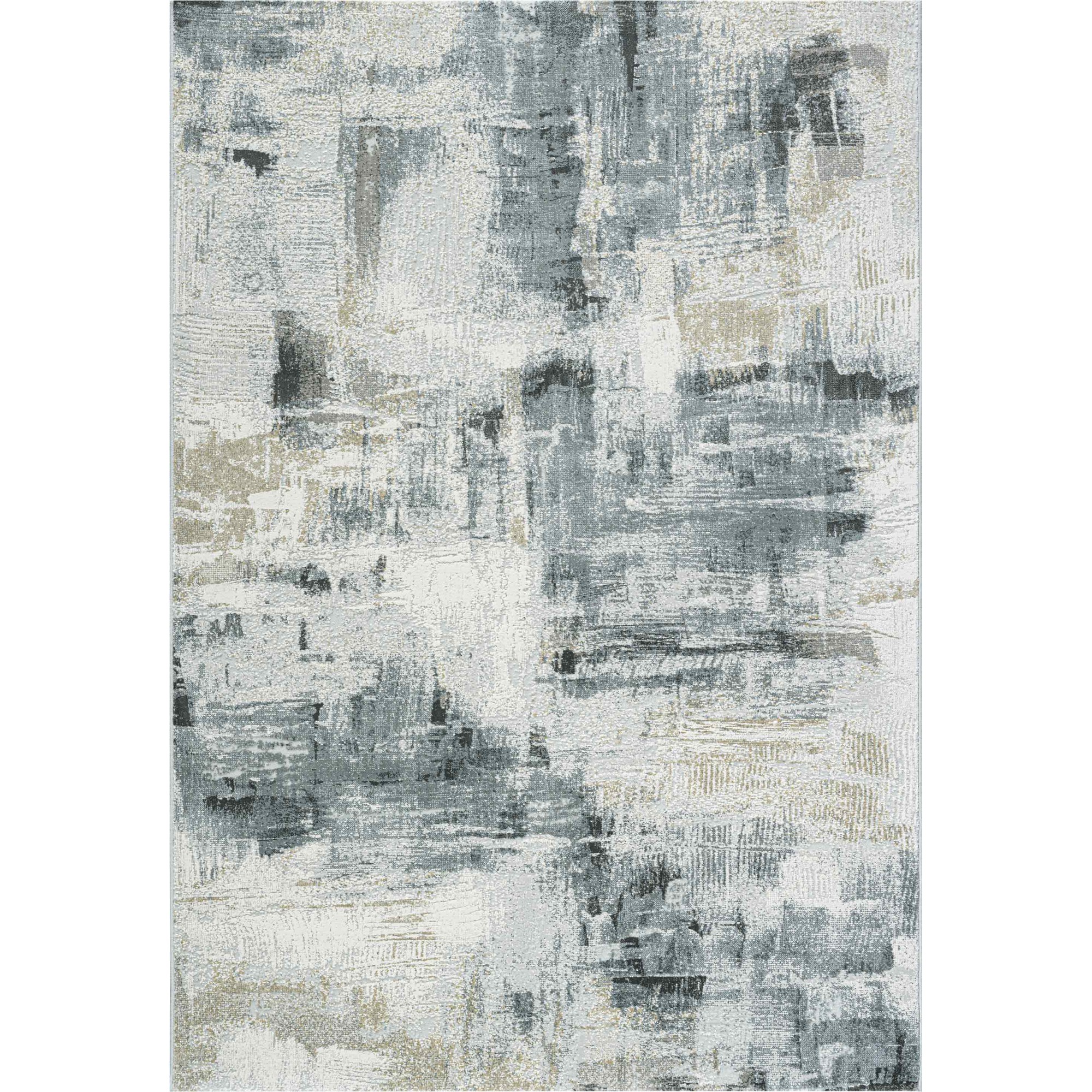 Canyon Abstract Modern Rug 52067 6676 In Cream White