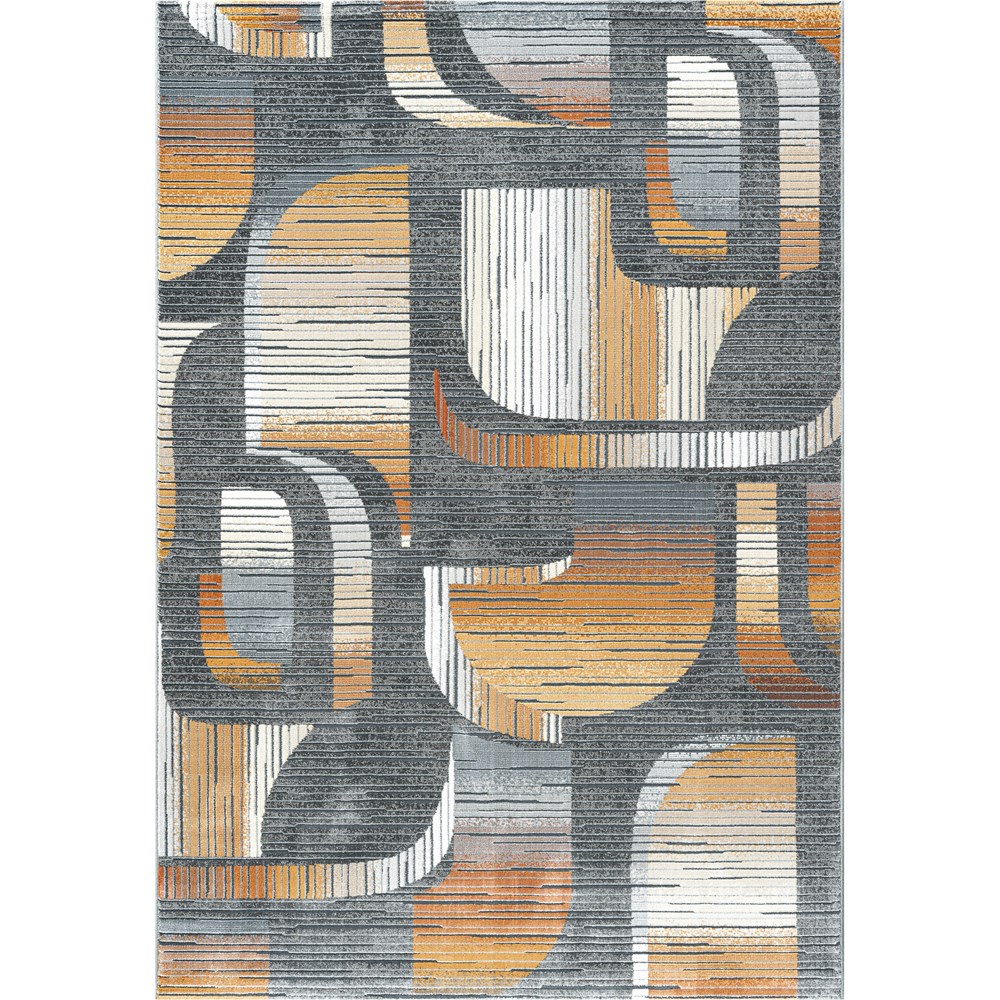 Canyon Geometric Modern Rug 52093 4848 in Grey