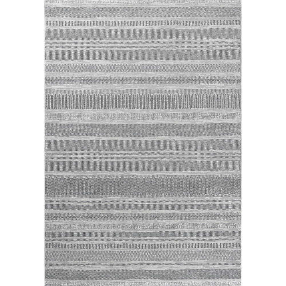 Oslo 59008 5565 Carved Textured Abstract Rugs in Grey