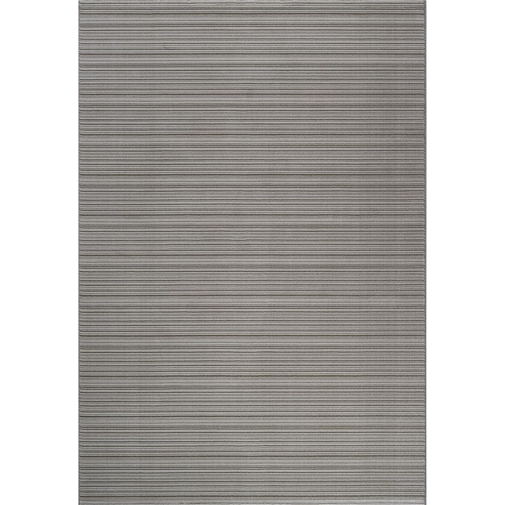 Oslo 59012 8585 Carved Textured Striped Rugs in Grey